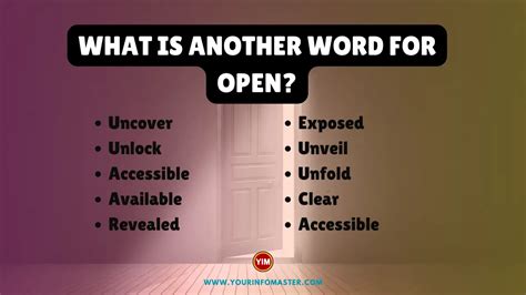 What is another word for opening .